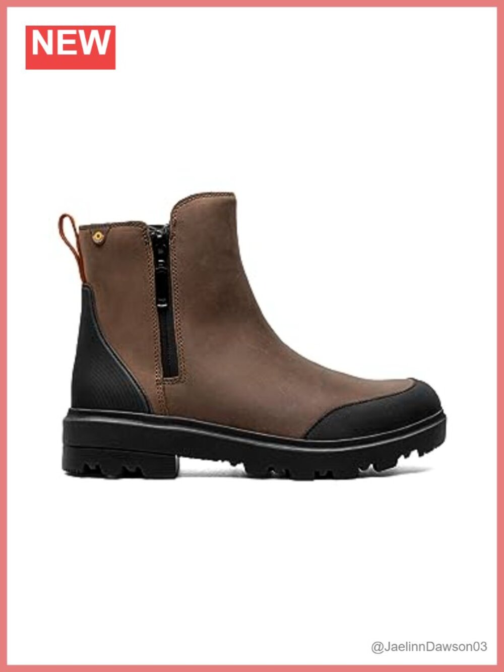 Waterproof Leather Ankle Bootie with Zip, BLOOM Footbed, Comfort Work Boot